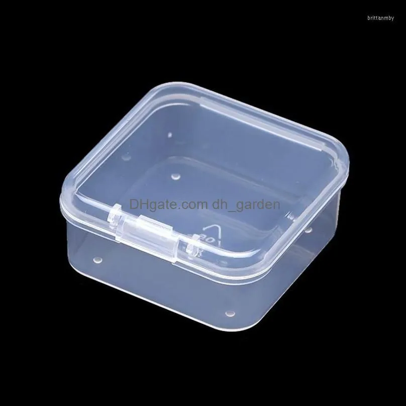 jewelry pouches 6pcs small boxes square transparent plastic storage case finishing container packaging box for earrings rings