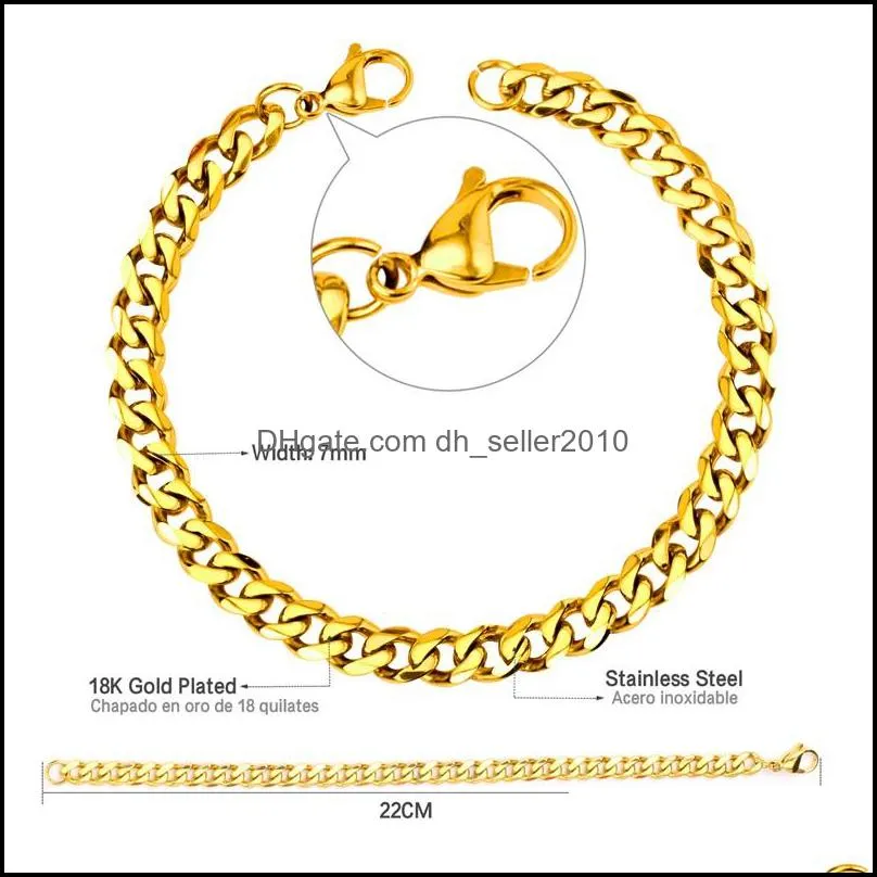 wholesale custom 18k gold plated 3/5/6/8mm cuban link anklet 2206 q2