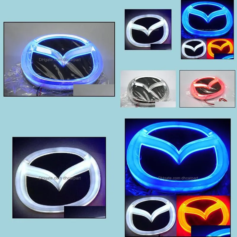 4d logo led light with car decorative lights lamp car sticker badge for mazda 2/3/cx7/mazda8 12.0cm*9.55cm free shipping