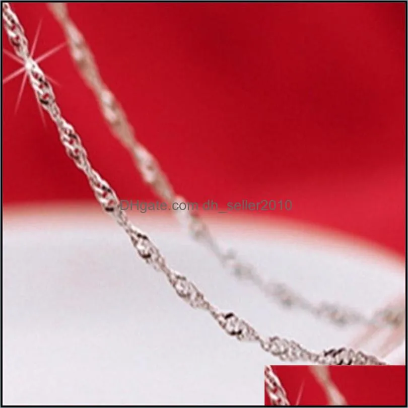 20pcs 925 sterling silver jewelry fashion classic wave chain necklace christmas gift for woman