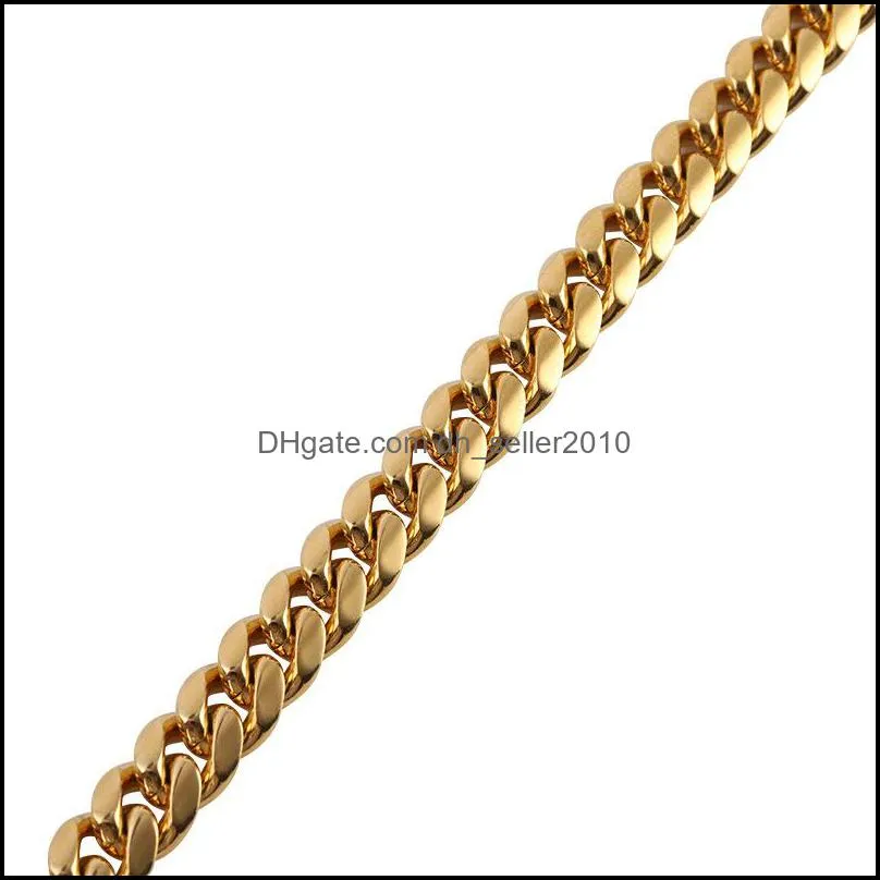 14k yellow gold plated men`s heavy  cuban chain necklace 217 r2