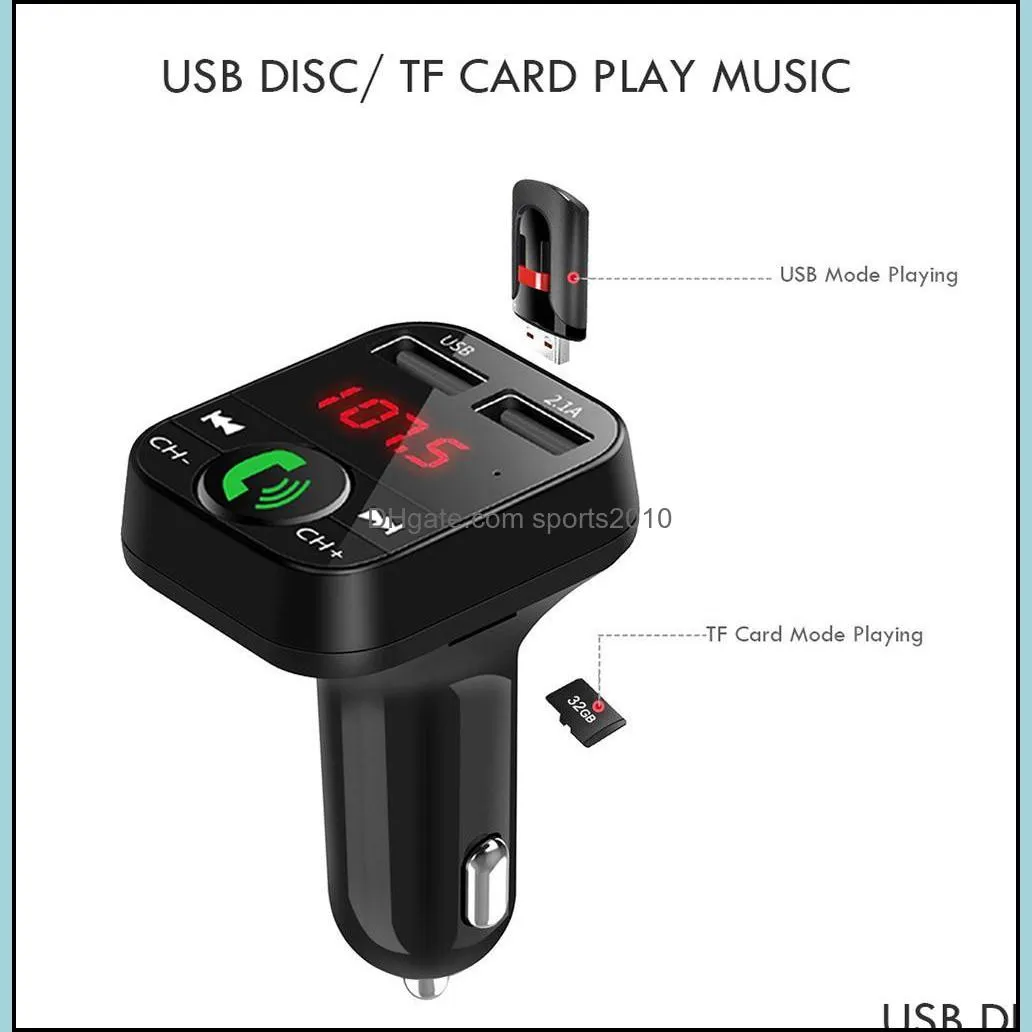 Car Kit Handsfree Wireless Bluetooth FM Transmitter LCD MP3 Player USB  2.1A