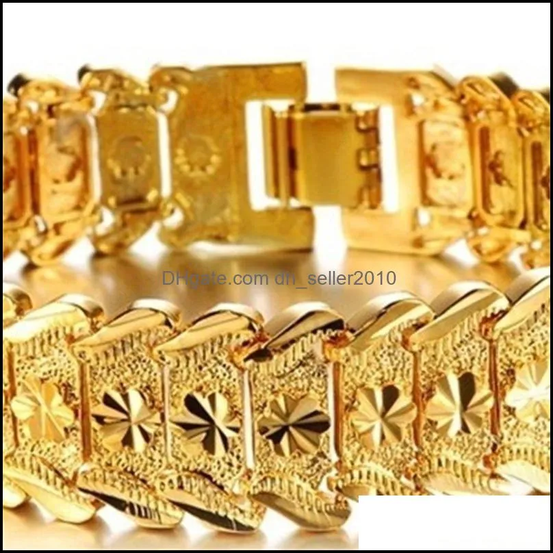 personality charm bracelets 18k gold wheat wrist link chain bangles sumptuous punk jewelry for men women cuban bracelet accessories 1063
