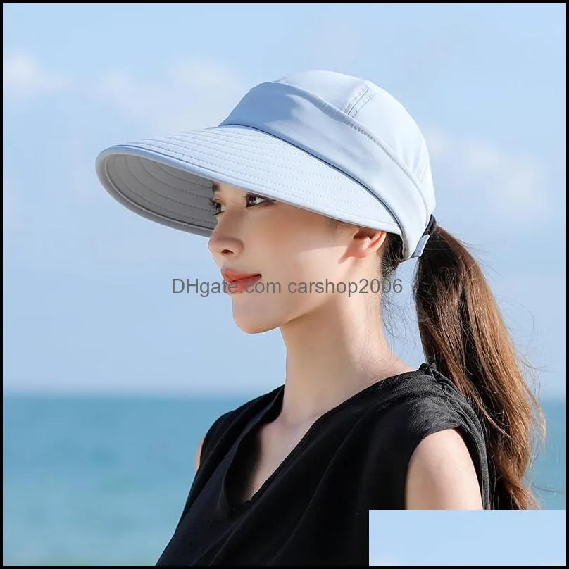 Women Sun Hat 2 in 1 Zip-Off Sun Protection Visor Beach Hats for Woman Golf Hat 2022 Summer Girl Wide Brim Cap Lady Caps Sunhat Sunhats