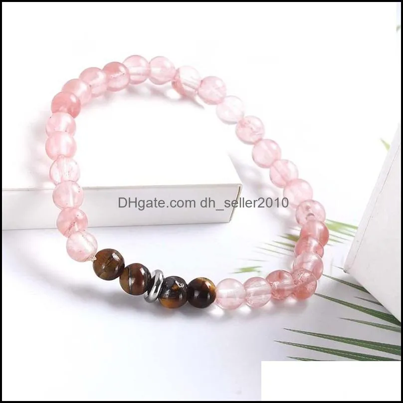 fashion beaded strands natural stone matte black beads bracelet men`s lucky 6mm tiger eye men jewelry gift 107 m2