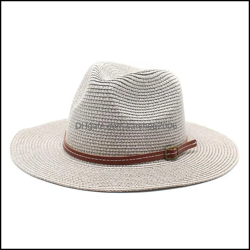 Women`s Men`s Summer Hat Straw Sun Hats for Women Men Wide Brim Cap Jazz Panama Caps Woman Man Outdoor Travel Sunhat Beach Sunhats
