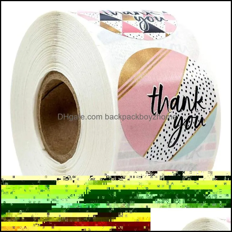 Thank You Stickers Seal Labels 500pcs/roll round label for package personalized decoration stationery sticker Autumn Floral