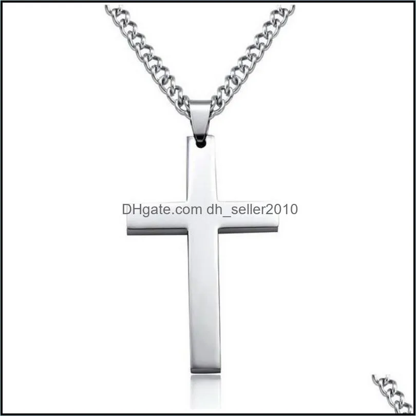 pretty gold chain jewelry men cross pendant necklace link chain necklace statement charm jewelry black silver gold plated cross 110 o2