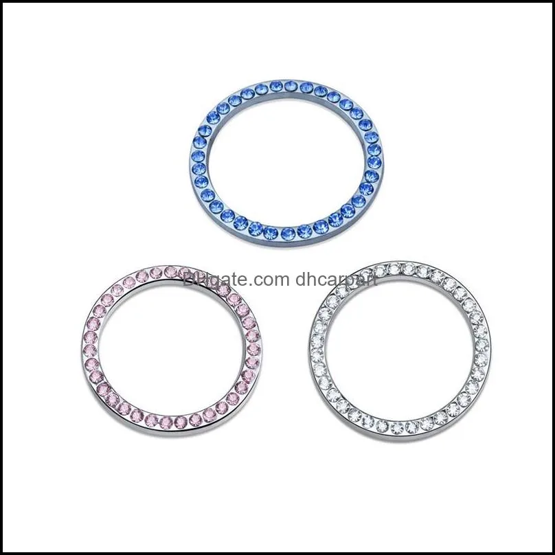 rhinestone car ring emblem stickers decal for vehicle ignition starter buttons keys knobs interior accessory great gifts