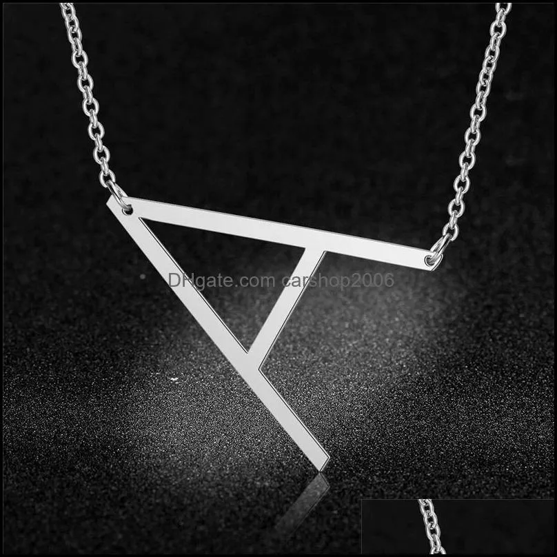 Large Alphabet Necklace Personalized Gold Big Letter Chain Stainless Steel A-Z Pendant Necklaces Hip Hop Jewelry for Women