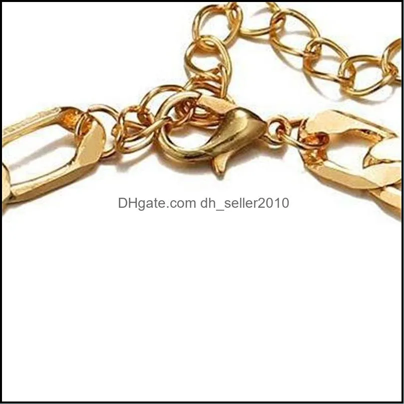 18k gold chain bracelet european american fashion bracelet anklet for women and men factory price jewelry