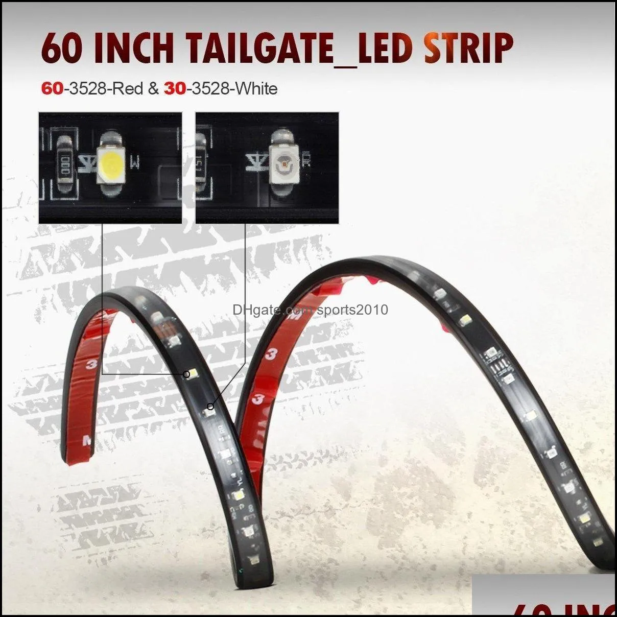 White Red Truck Turn Signal Tail Reverse Tailgate 60