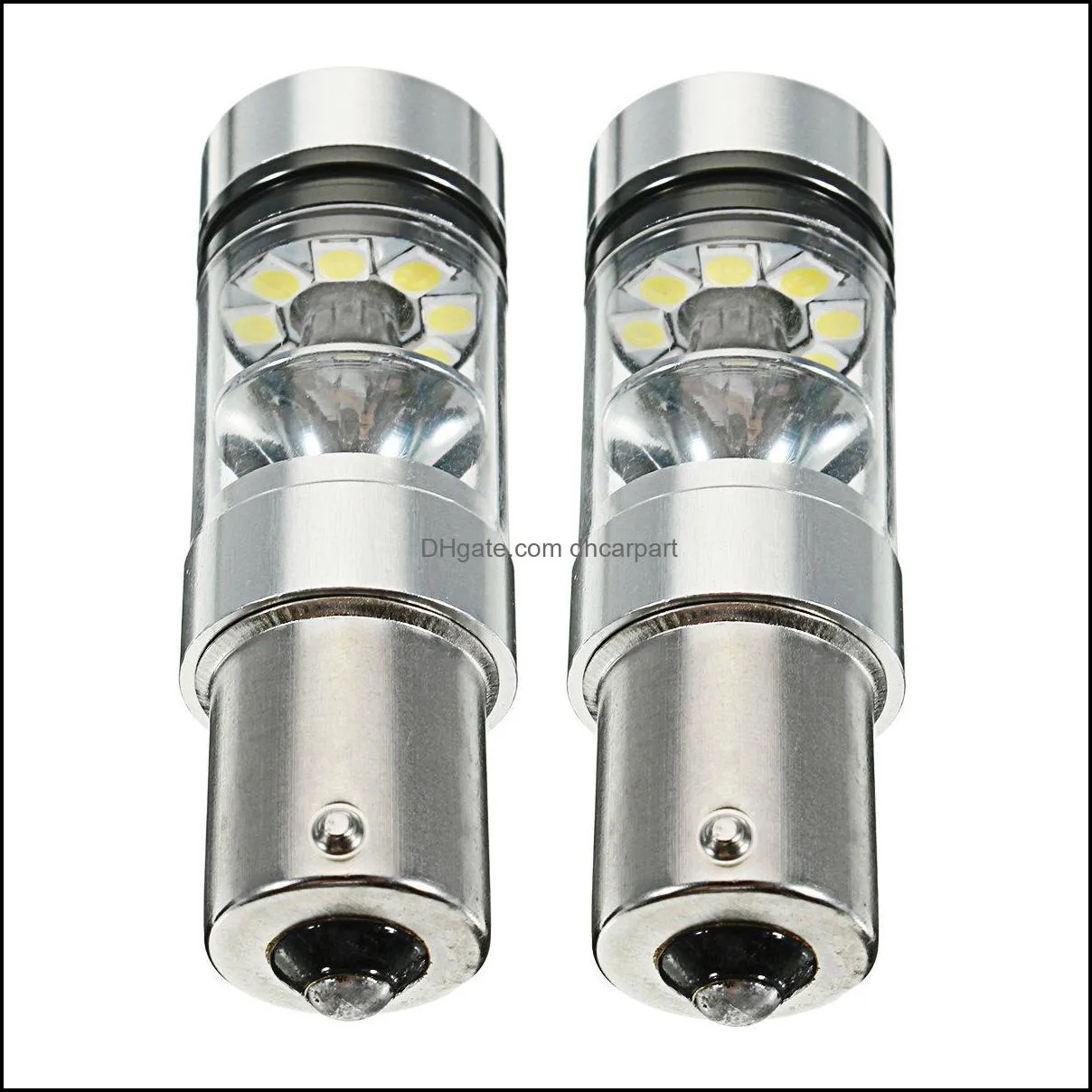 Pampsee 2pcs 1156/1157 BA15S LED 100W White Car Auto Light Source Tail Reverse Backup Brake Lamp Bulb DC9-30V fog lamps