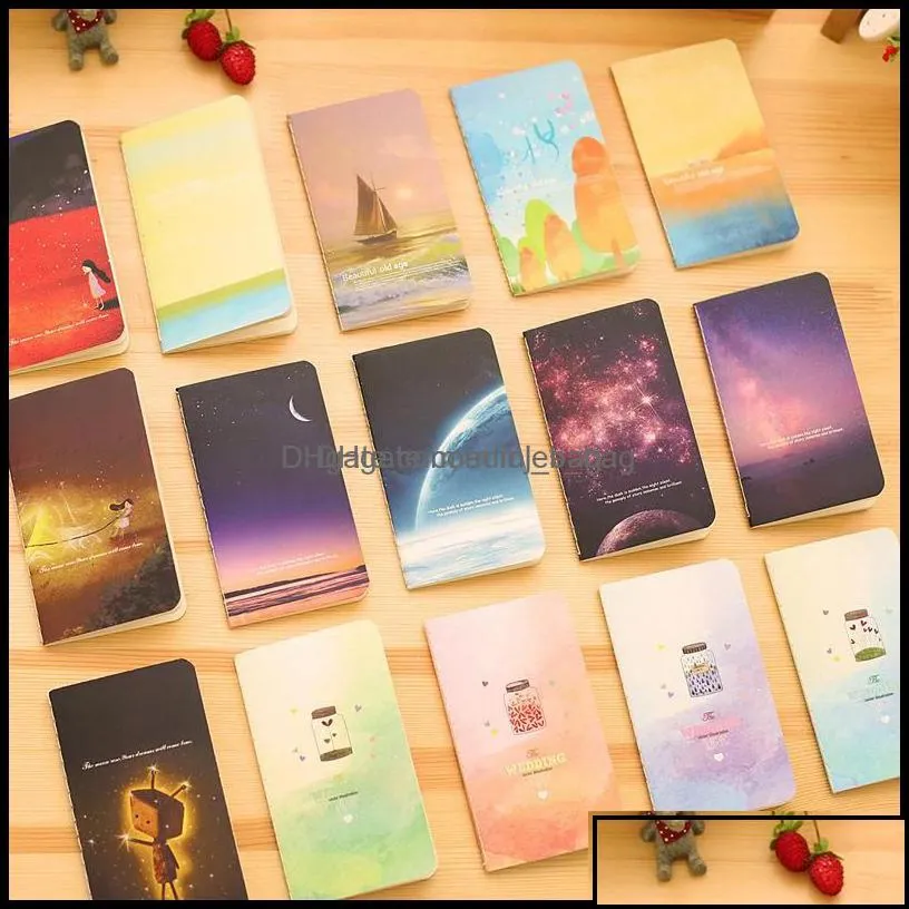 notepads vintage romatic starry sky series 80k mini notebook journal diary notepad soft copybook daily memos pads drop delivery 2021