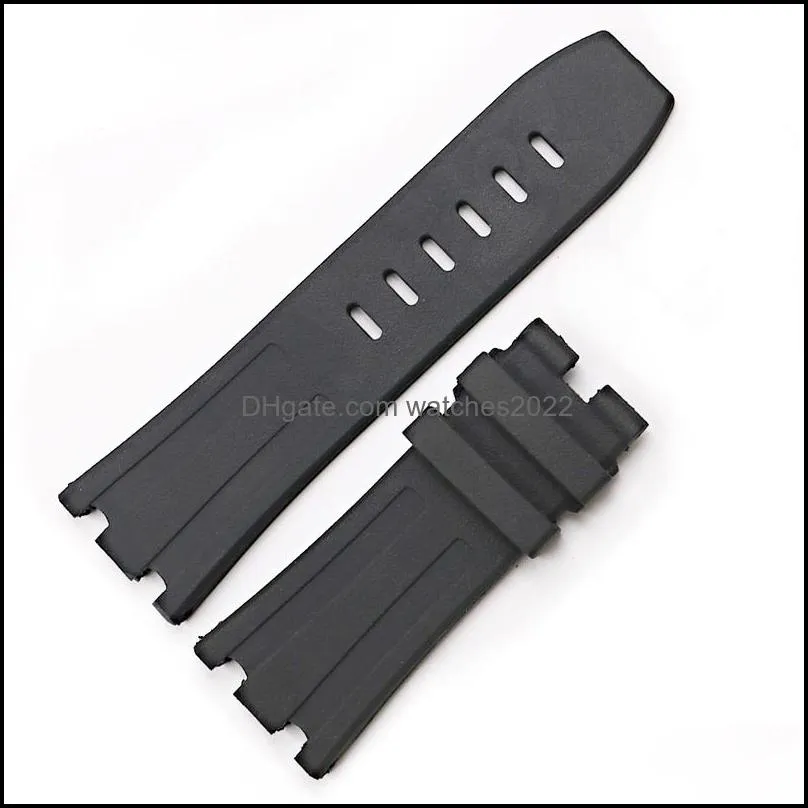 Rolamy 28mm Wholesale Waterproof Silicone Rubber Replacement Wrist Watchband Strap Belt With Buckle For ROYAL OAK OFFSHORE 220704