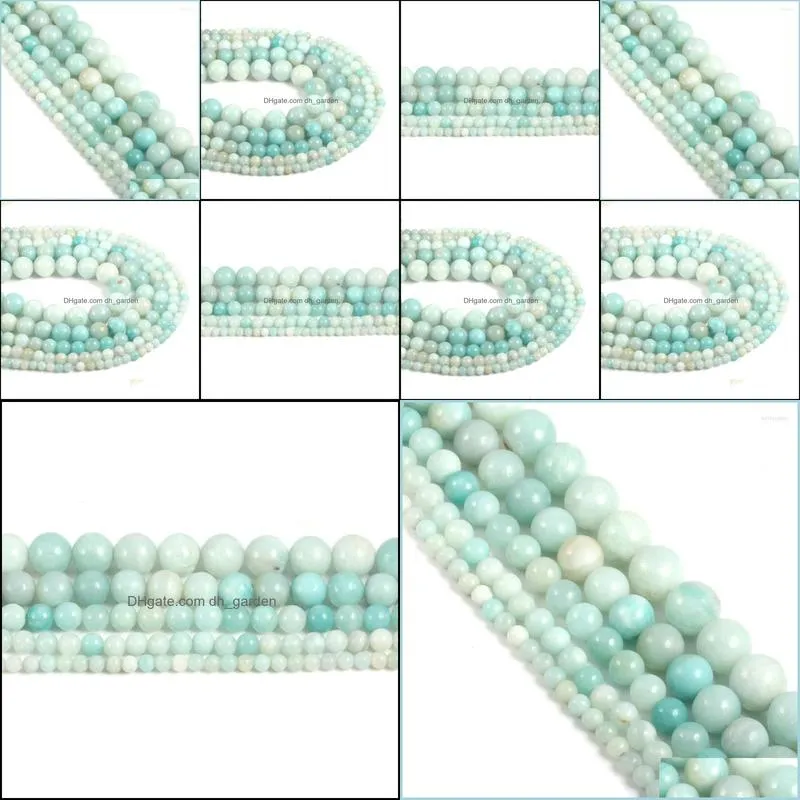 see pic Single Amazonite Round Beads Temperament Natural For Jewelry Making Diy Accessories Size 4mm 6mm 8mm 10mm 12mmsee pic Brit22