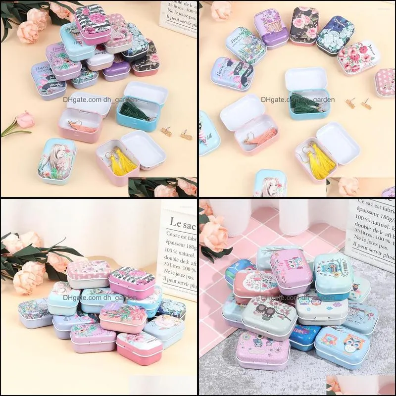 Jewelry Pouches Cute Tin Box Sealed Jar Packing Boxes Candy Small Storage Cans Coin Earrings Headphones Gift