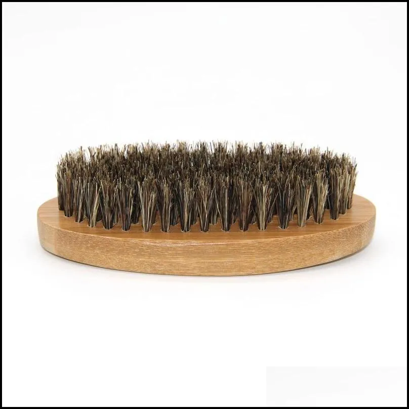 bamboo handle natural boar bristle shaving beard brush comb moustache cleaning brush for men