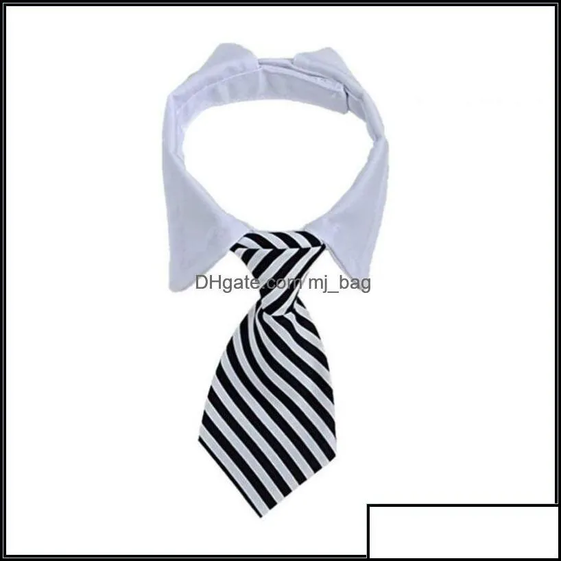 dog apparel supplies pet home garden cat necktie adjustable striped puppy tie accessories for small dogs wedding holiday party gift drop