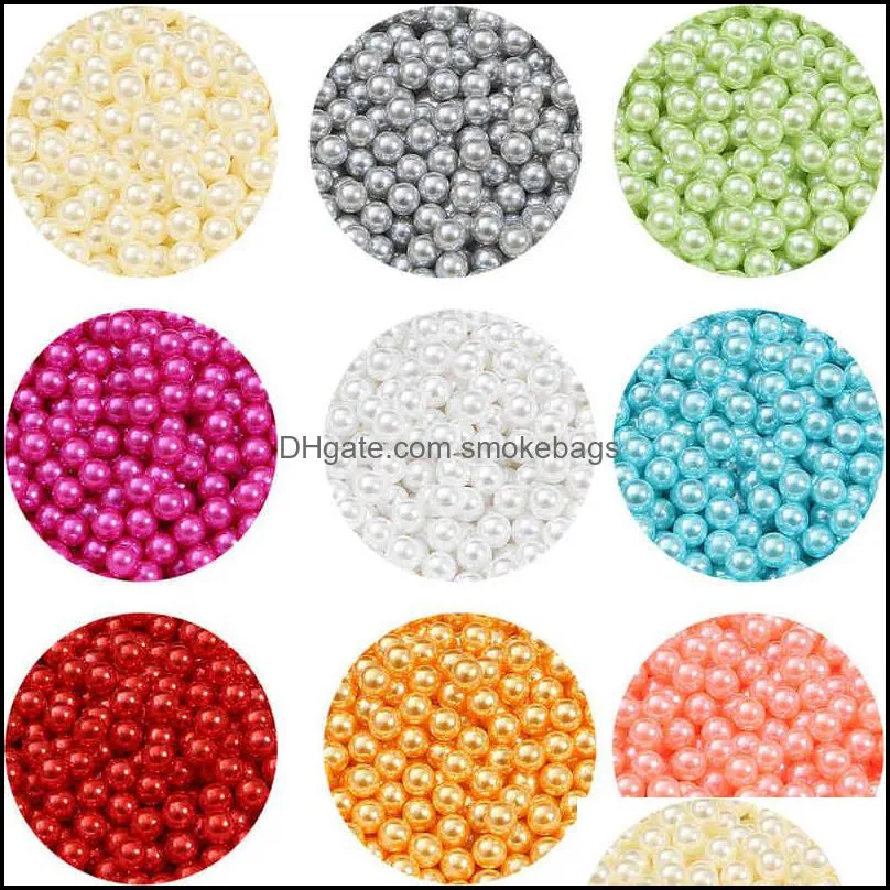 50-1000pcs 3/4/6/8/10MM Multicolors Round NO Hole Acrylic Imitation Pearl Beads Loose Beads for DIY Craft Scrapbook Decoration