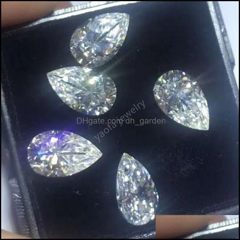 see pic VVS1 Excellent D Loose Teardrop Moissanites Stone Pear Waterdrop Brilliant Cut TEST POSITIVE WARRANTY Jewelry Engagement Ring
