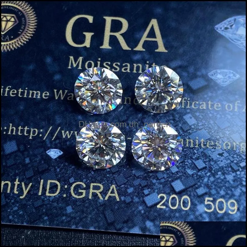 see pic Mosangnai Passing Diamond Moissanite Dimond Round 9MM 3.0 Carat GH Color For Engagement Ring Making Brit22