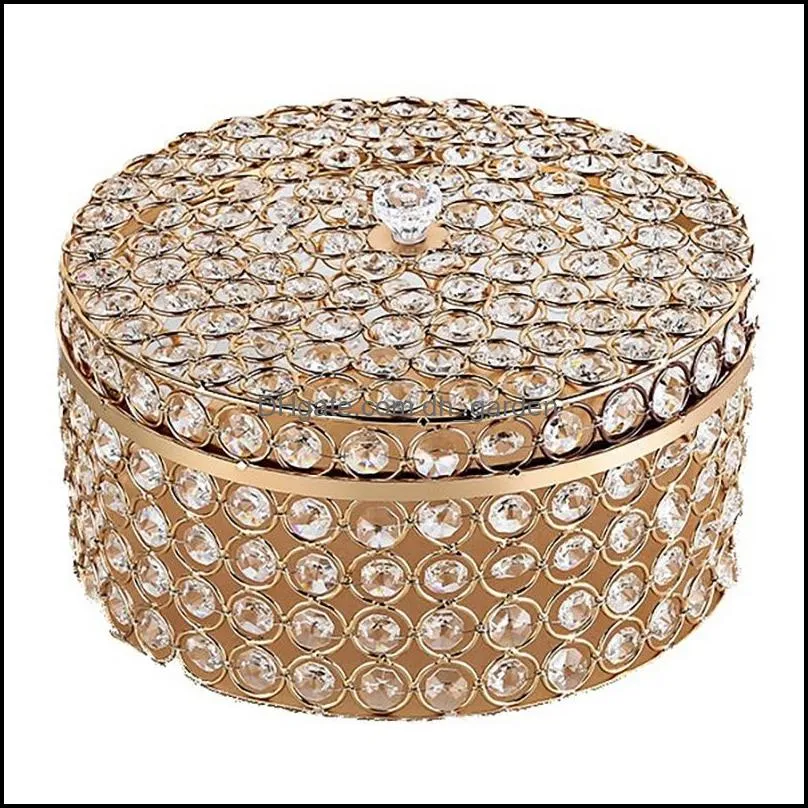 Jewelry Pouches European Crystal Candy Tray Cosmetics Storage Box Wedding Decoration Props Fruit Plate