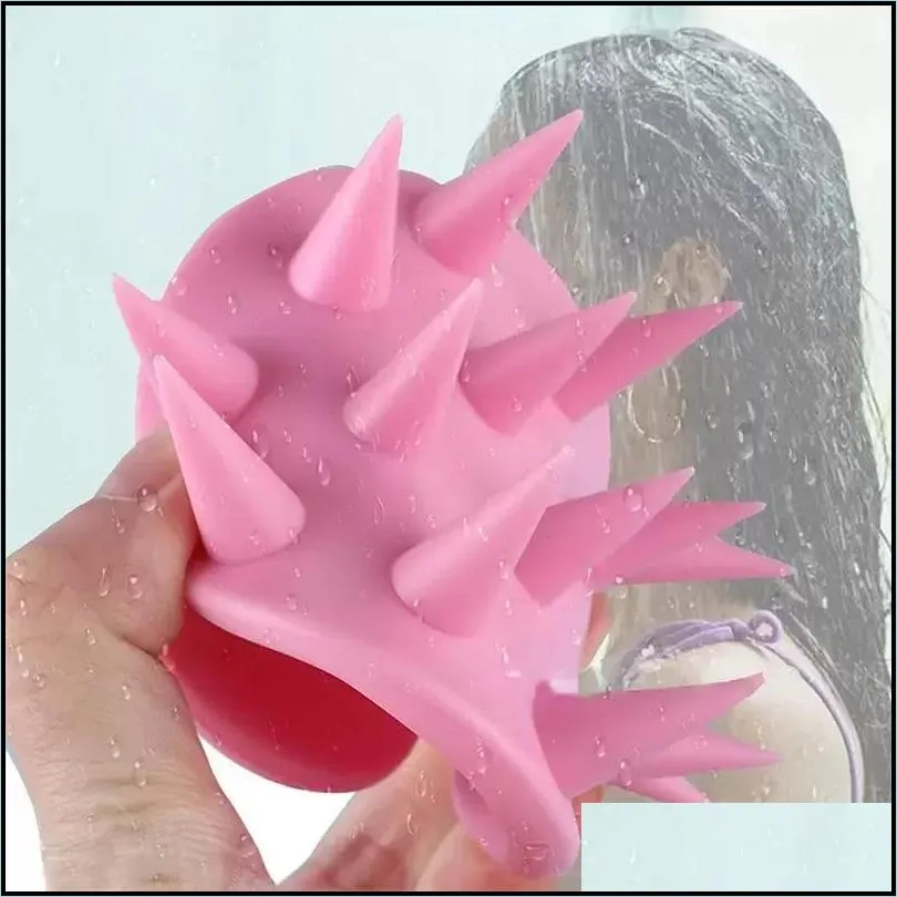 Silicone Shampoo Scalp Hair Massager Bath Brush Scalp-Massage Hair-shower Brush Combs Care Tool