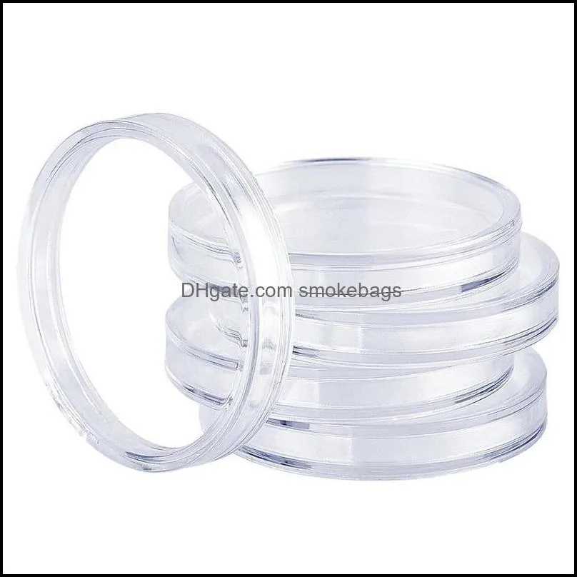 100Pcs Clear Coin Capsule Holder 27mm 30mm Transparent Plastic Round Collectable Medal Storage Box Case Collection Supplies 220212