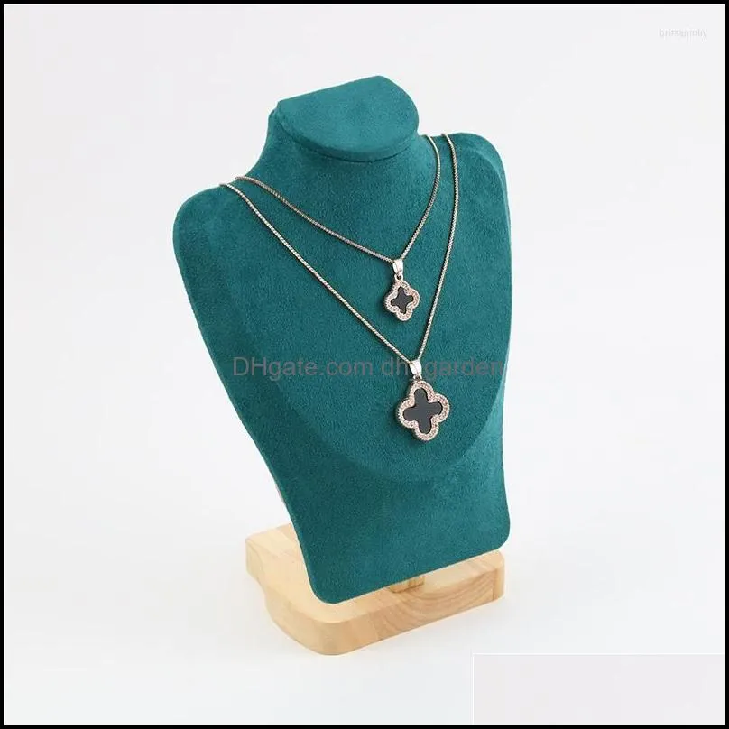 Jewelry Pouches Velvet Necklace Bust Display Stand Pendant Chain Earring Holder Rack For Show Exposition Organizer