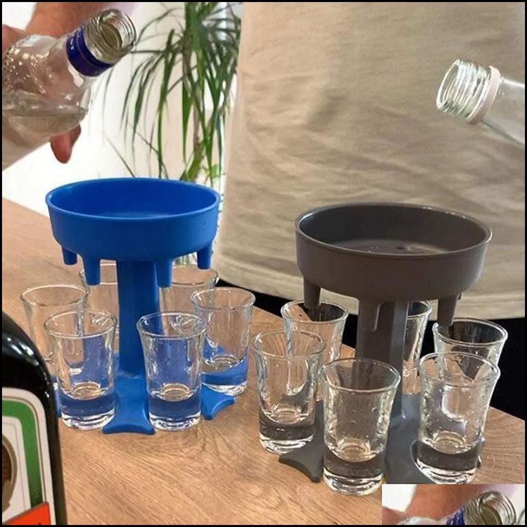 6 Shot Glass Dispenser and Holder -Dispenser For Filling Liquids, Shots Dispenser, Multiple 6 Shot Dispenser, Bar Shot Dispenser