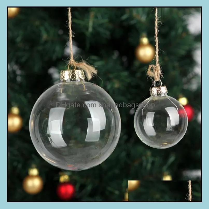 Wedding Bauble Ornaments Christmas Xmas Glass Balls Decoration 80mm Christmas Balls Clear Glass Wedding balls 3