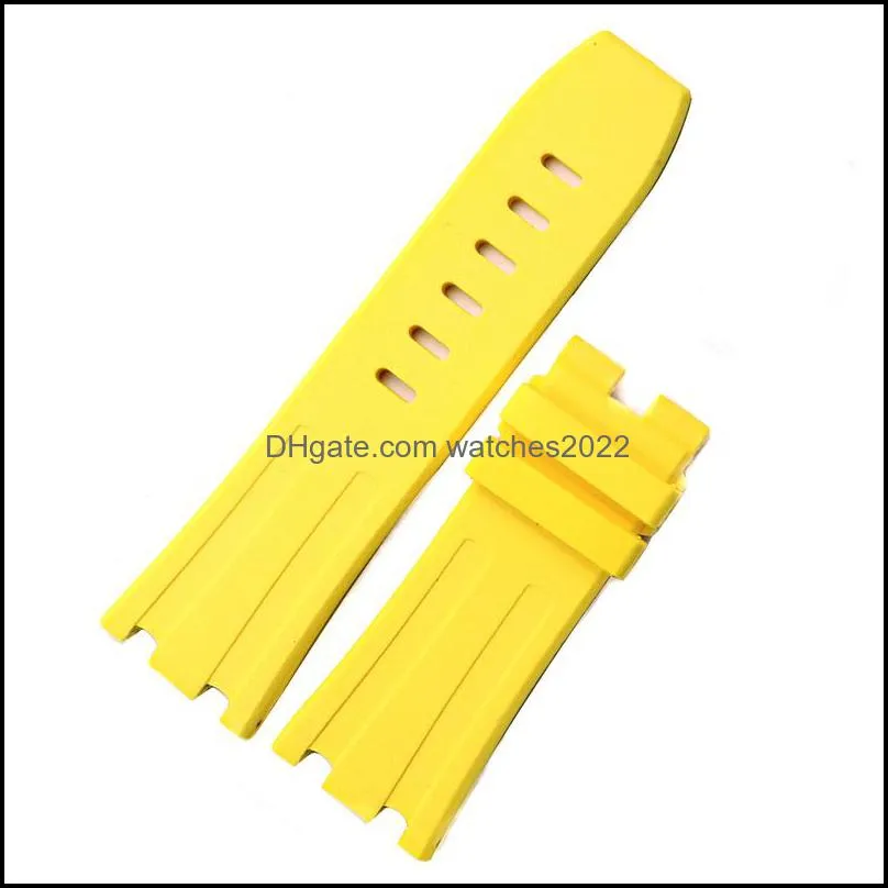Rolamy 28mm Wholesale Waterproof Silicone Rubber Replacement Wrist Watchband Strap Belt With Buckle For ROYAL OAK OFFSHORE 220704
