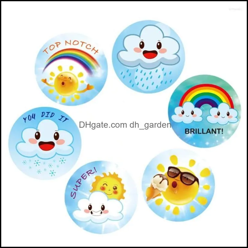 Jewelry Pouches 500pcs/roll Cloud Stickers Encouragement Students Cartoon For Kids School Reward Scrapbooking Decoration Stationery