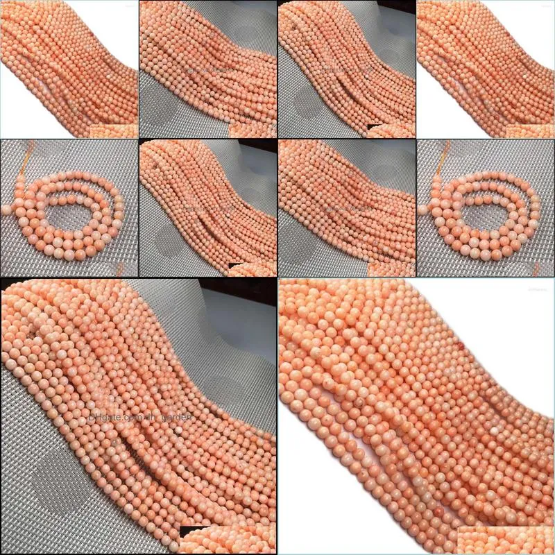 see pic Spherical Coral Beads Stone For Jewelry Making DIY Necklace Bracelet Size 3mm 4mm 5mmsee pic Brit22