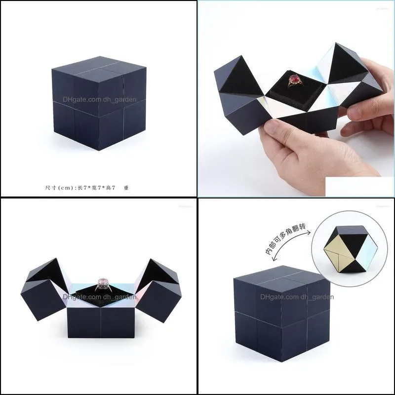 Jewelry Pouches Proposal Magic Cube Ring Box Necklace Valentine Gift Creative Wedding Engagement Rings Women Girl