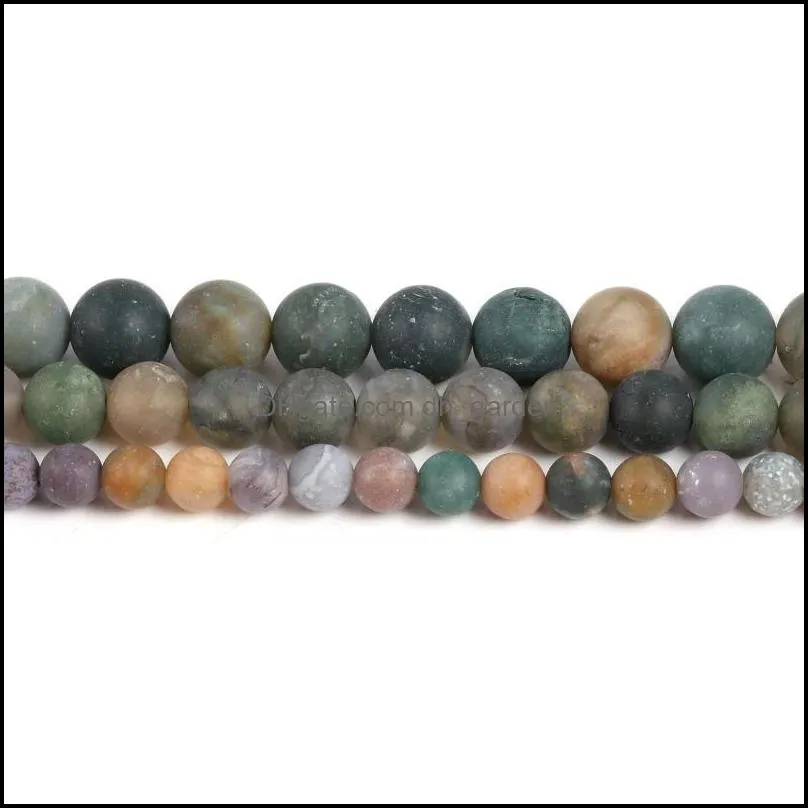 see pic Frosted India Agates Round Beads 4 6 8 10 12mm Natural For Jewelry Making Diy Accessoriessee pic Brit22