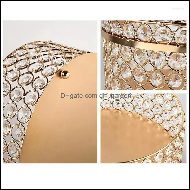 Jewelry Pouches European Crystal Candy Tray Cosmetics Storage Box Wedding Decoration Props Fruit Plate