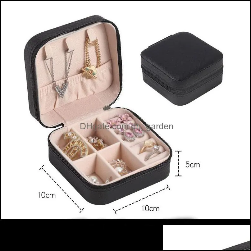 Jewelry Pouches PU Leather Portable Storage Box Travel Organizer Case Earrings Necklace Ring Aesthetic Display