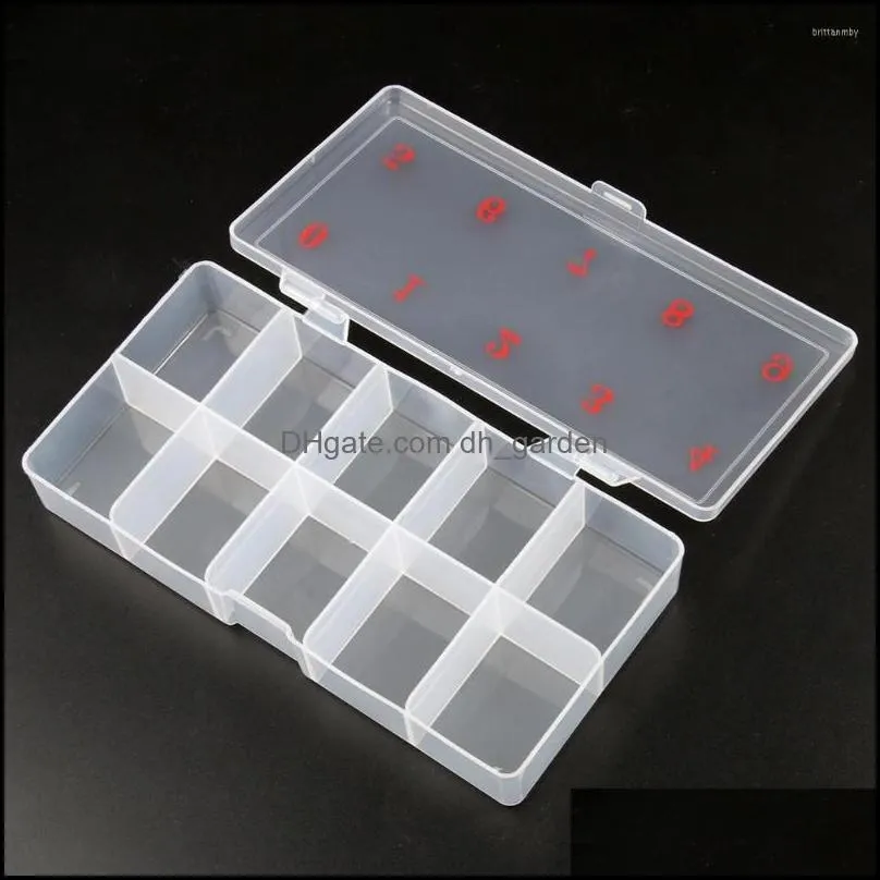 Jewelry Pouches Transparent Plastic Storage Boxes Compartment Adjustable Craft Organizer Beads Earrings Display Rectangle Box