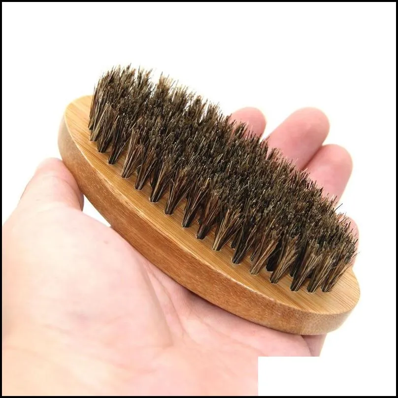 bamboo handle natural boar bristle shaving beard brush comb moustache cleaning brush for men