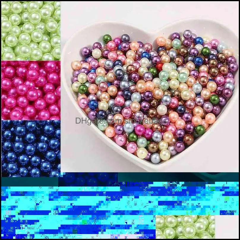 50-1000pcs 3/4/6/8/10MM Multicolors Round NO Hole Acrylic Imitation Pearl Beads Loose Beads for DIY Craft Scrapbook Decoration