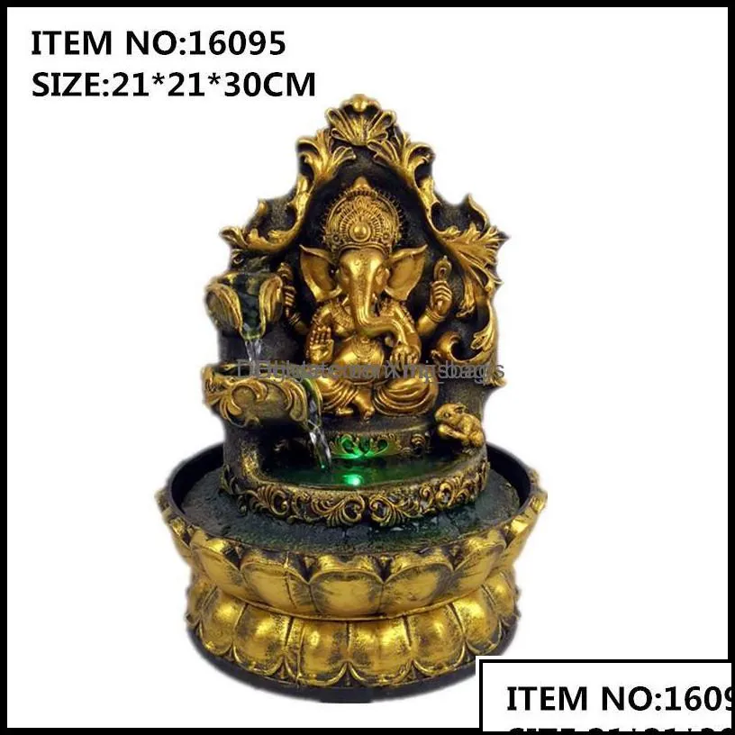 craft tools arts crafts gifts home garden handmade hindu ganesha statue indoor water fountain led waterscape decorations lucky feng