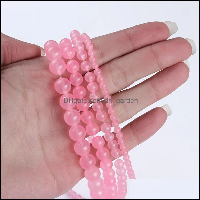 see pic Natural Stone Beads B Color Dark Pink Agate Round Loose For Jewelry Making DIY Bracelet Earrings Accessories 4/6/8/10/12mmsee pic