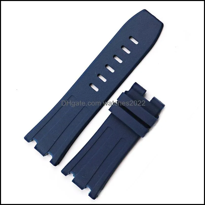 Rolamy 28mm Wholesale Waterproof Silicone Rubber Replacement Wrist Watchband Strap Belt With Buckle For ROYAL OAK OFFSHORE 220704