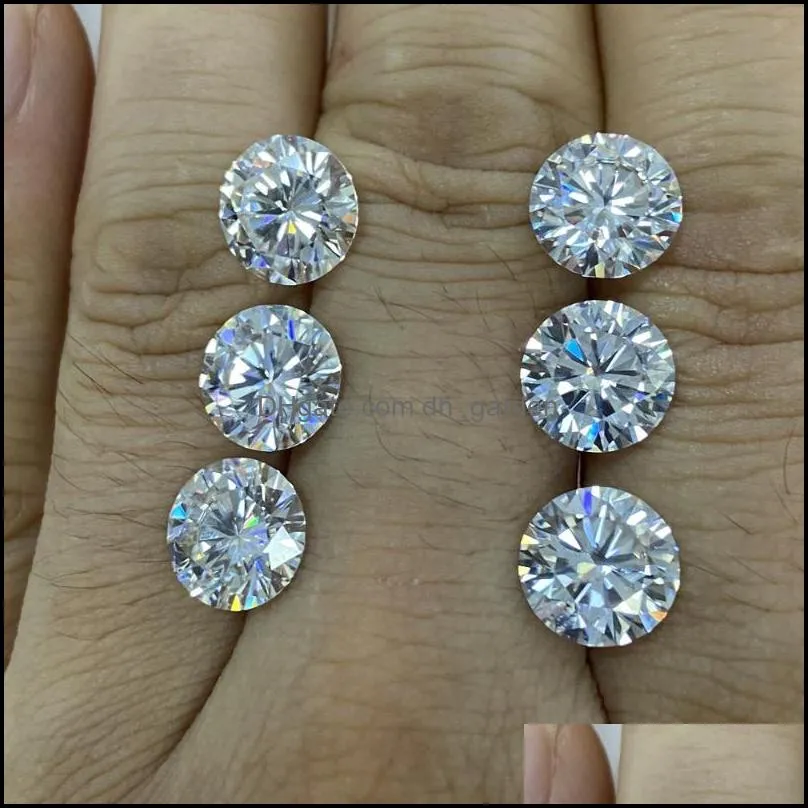 see pic Mosangnai Passing Diamond Moissanite Dimond Round 9MM 3.0 Carat GH Color For Engagement Ring Making Brit22