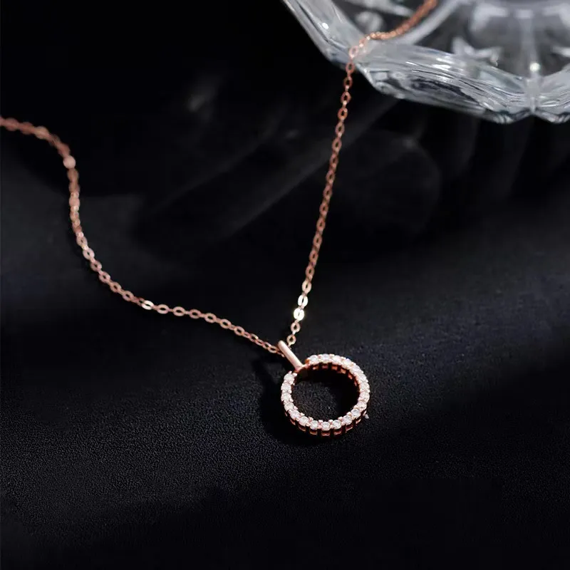 new 925 sterling silver round necklace zircon geometric pendant chanis sparkling choker party favor women fashion jewelry necklaces aliexpress