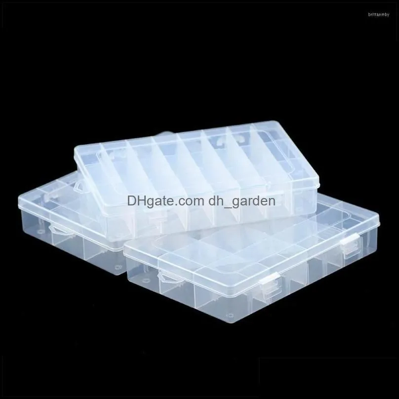 Jewelry Pouches JHNBY Plastic Rectangle 24/12 Grid Compartment Storage Big Box Earring Ring Beads Case Container Display DIY