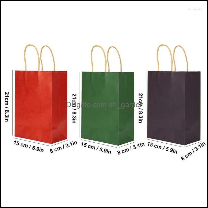 Jewelry Pouches 10Pcs/set Portable Party Kraft Paper Bag Simple Shopping Packaging Gift With Handle Jewellery For Jeweler