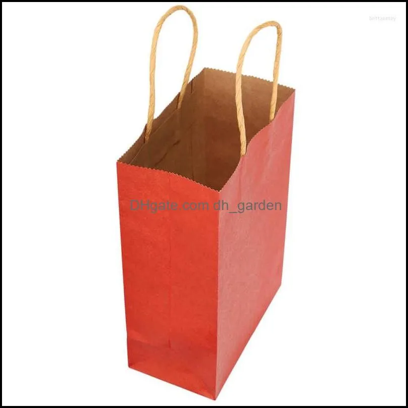 Jewelry Pouches 10Pcs/set Portable Party Kraft Paper Bag Simple Shopping Packaging Gift With Handle Jewellery For Jeweler